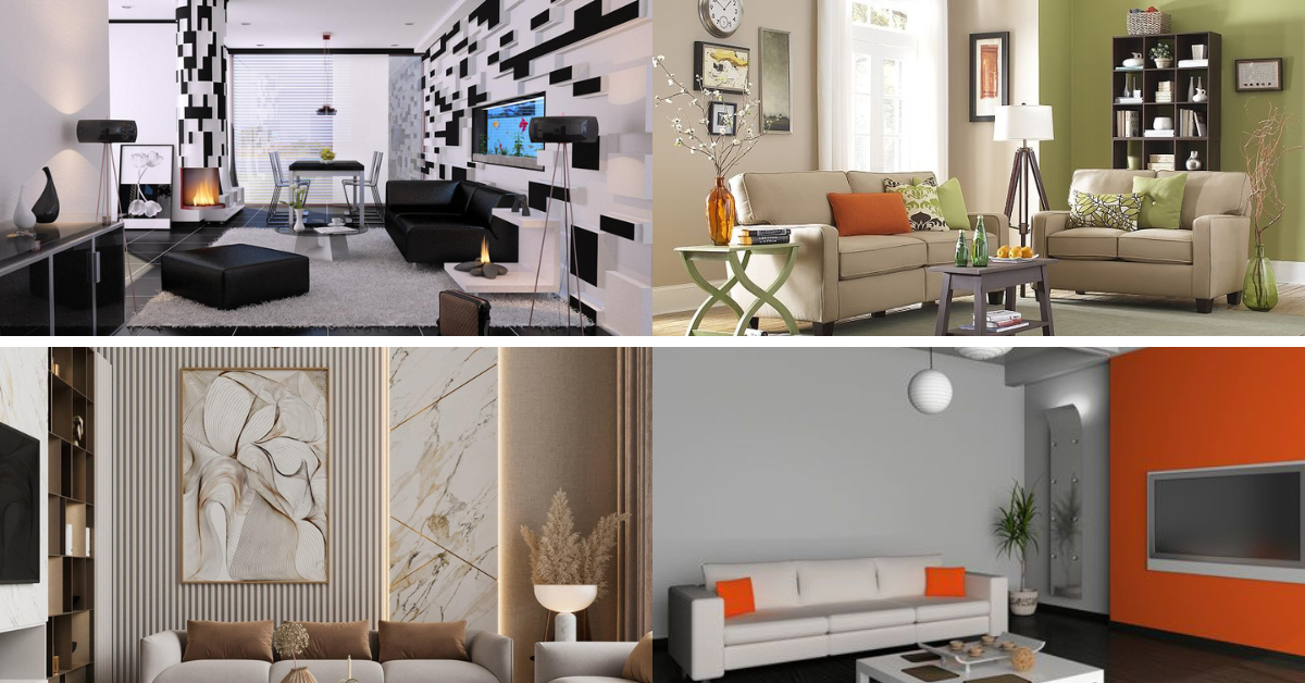 Top 4 modern two colour combinations for living room