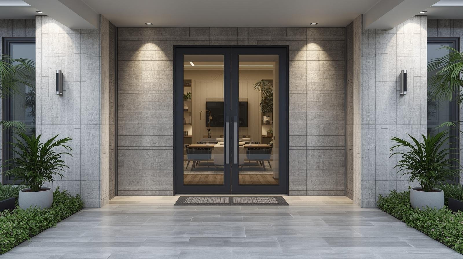 Modern Front Wall Tile Designs in leving hall